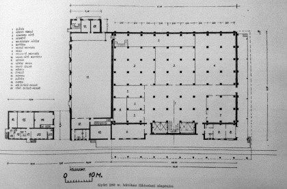 Az épület alaprajza. (forrás: MÉ 1955/7-8.)