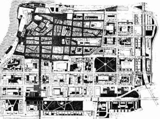 Aczél Gábor és munkatársainek terve 1980-ból: a belváros új szemléletű rekonstrukciója.